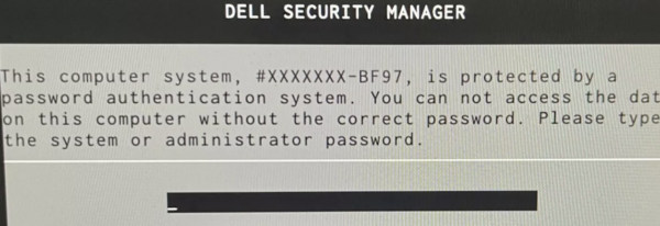 Dell Bios password reset unlock service tag BF97 by dump