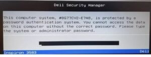 Dell Bios master password service tag E7A8