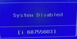 HP bios system disabled i code